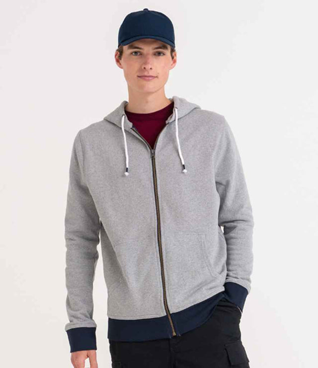 EA051 Heather Grey/Navy Model