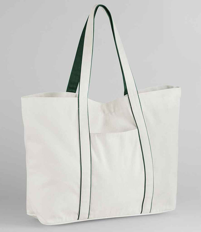 W952 Soft White/Bottle Green Front